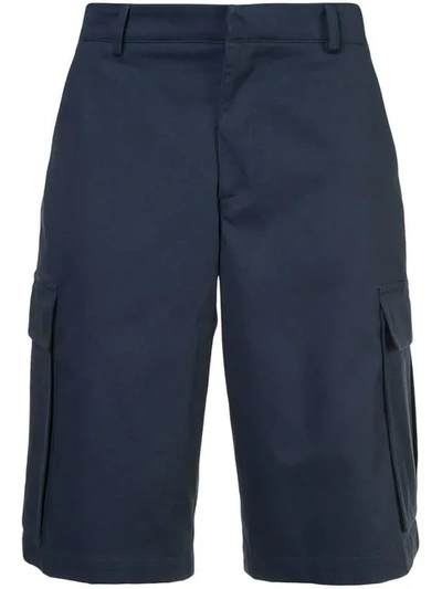 Martine Rose Cotton-drill Cargo Shorts In Blue