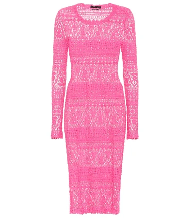 Isabel Marant Youri Crochet Midi Dress In Pink