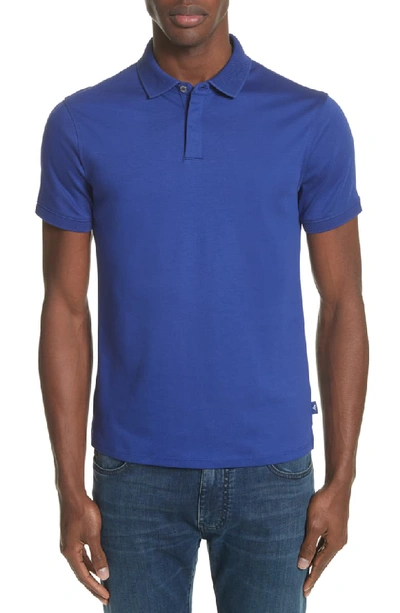 Emporio Armani Pique Polo Shirt In Royal Blue