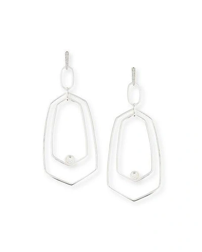 Kendra Scott Tra Geometric Drop Earrings In Silver