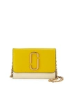Marc Jacobs Two-tone Saffiano Leather Wallet On A Chain In Sunshine Yellow/gold