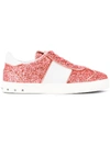 Valentino Garavani Flycrew Glitter Sneakers In Pink