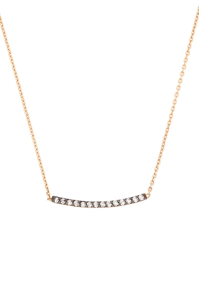 Kismet By Milka Diamond Bar Necklace In Rose Gold
