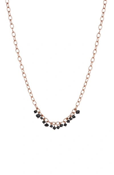 Kismet By Milka Black Diamond Pendant Necklace In Rose Gold