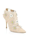 Roger Vivier Floral Point Toe Booties In Nude