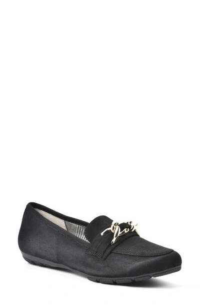 White Mountain Footwear Gainful Loafer In Black Suedette