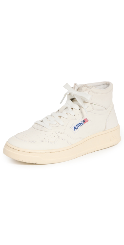 Autry White Medalist High-top Leather Sneakers