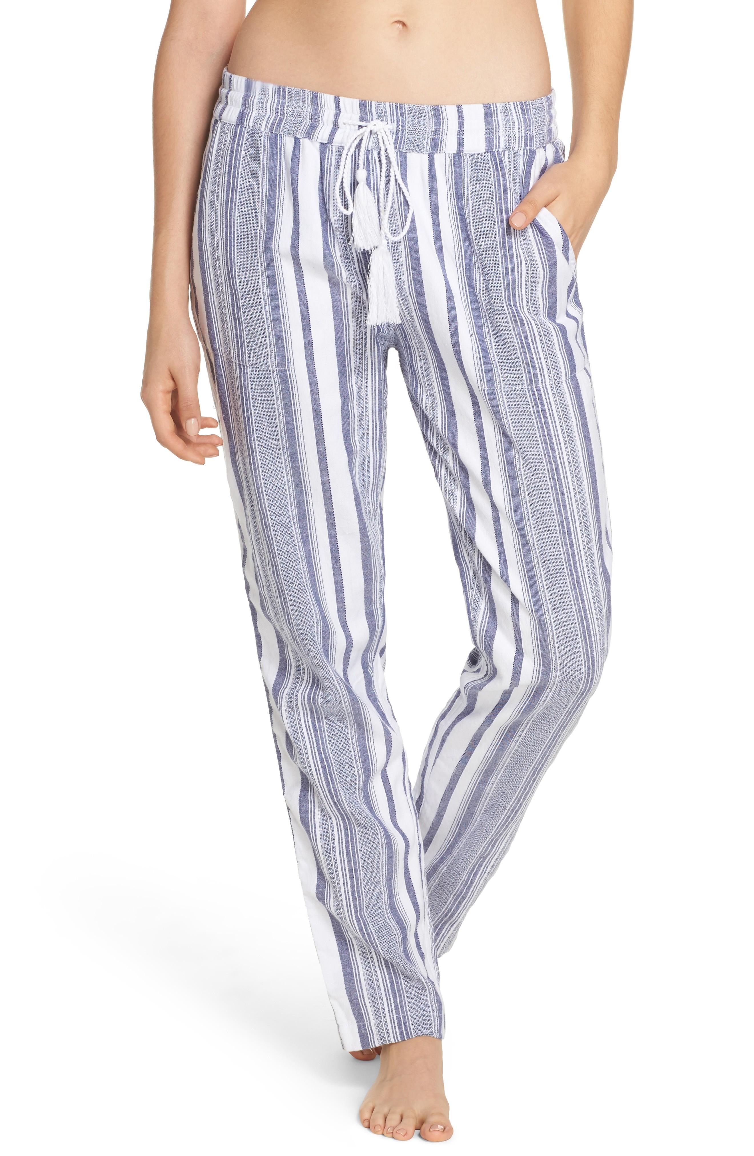 Tommy Bahama Stripe Beach Cover-up Jogger Pants In White | ModeSens