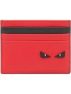 Fendi Red & Black 'bag Bugs' Card Holder