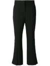 Msgm Floral Insert Flared Trousers In Black