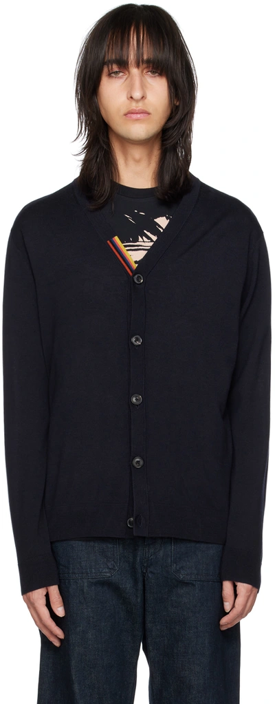 Paul Smith Cardigan Button Thru In Blue