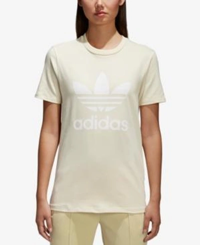 Adidas Originals Women's Originals Trefoil T-shirt, Yellow In Mist Sun