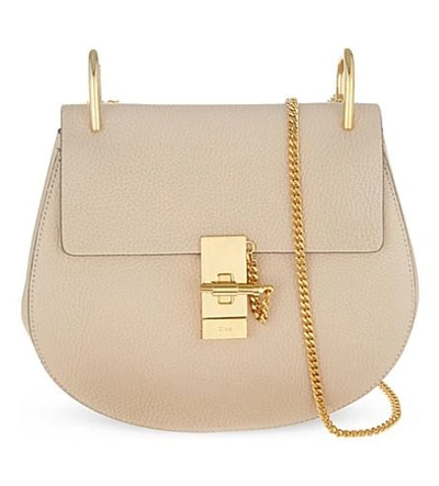 Chloé Drew Leather Shoulder Bag In Abstract+white