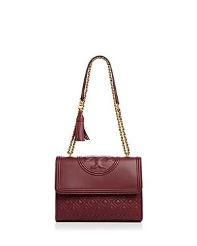 Tory Burch Fleming Leather Convertible Shoulder Bag - Red In Imperial Garnet/gold