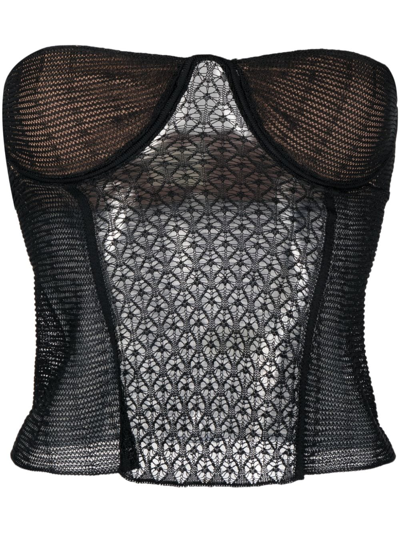 Khaite Women's Lori Strapless Knit Bustier Top In Black