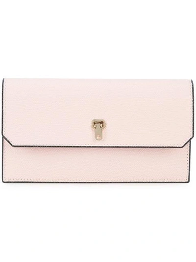 Valextra Twist Lock Wallet - Pink In Pink