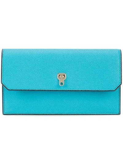 Valextra Twist Lock Wallet In Blue