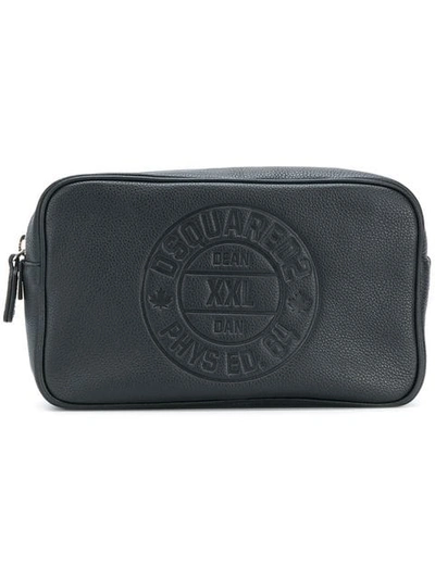 Dsquared2 Black Leather Beauty-case Bag