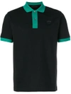 Prada Contrast Trim Polo Shirt In Black