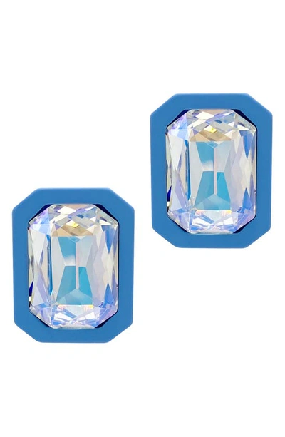 Adornia Blue Halo Crystal Stud Earrings