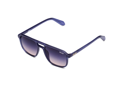 Quay On The Fly 45mm Gradient Aviator Sunglasses In Navy,navy Pink
