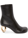 Jw Anderson Leather Chain Ankle Boots In Green