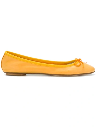 Anna Baiguera Annette Leather Ballet Flats In Giallo