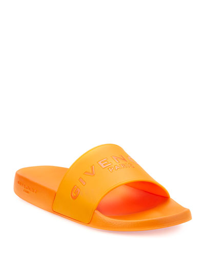 Givenchy Men's Molded Pool Slide Sandal, Orange | ModeSens