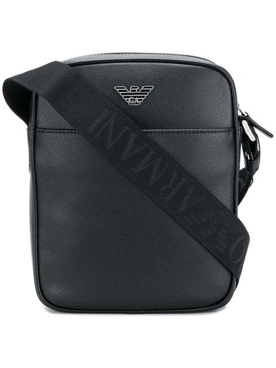 Emporio Armani Logo Messenger Bag In Black
