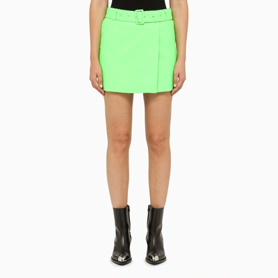 Ami Alexandre Mattiussi High-waisted Belted Miniskirt In Verde