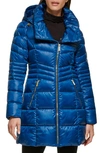 Guess Water Resistant Hooded Puffer Jacket In Deep Sea Blue