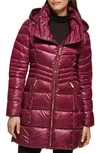 Guess Water Resistant Hooded Puffer Jacket In Jam
