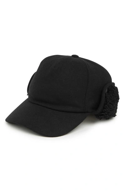 Ugg Wool & Faux Shearling Trapper Hat In Black