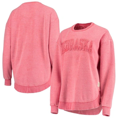 Pressbox Scarlet Nebraska Huskers Ponchoville Pullover Sweatshirt