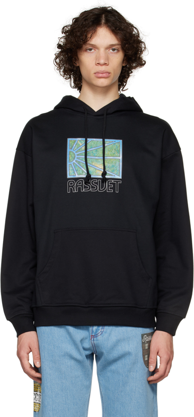 Rassvet Black Graphic Print Hoodie