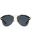 Gucci Specialized Fit Aviator Metal Sunglasses In Metallic