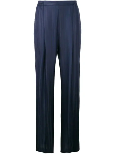 Stella Mccartney Plissé Wide-leg Trousers In Blue