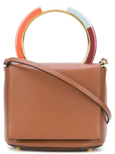 Marni Pannier Leather Cross-body Bag In Brown