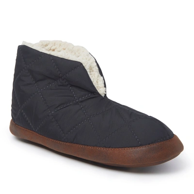 Dearfoams Mens Original Quilted Nylon Warm Up Bootie In Black