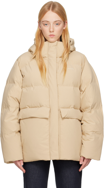 Holzweiler Besseggen Hooded Quilted Shell Down Jacket In 1003 Beige