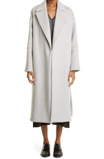 Partow Aven Double Face Wool Blend Coat In Dove Grey/ Camel