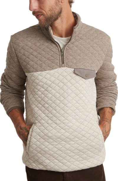 Marine Layer Corbet Quilted Half-zip Pullover In Oatmeal