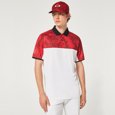 Oakley Mtndye Clrblk Polo In Red