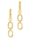 Sterling Forever Andi Drop Hoops In Grey