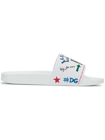 Dolce & Gabbana Graffiti Print Slides