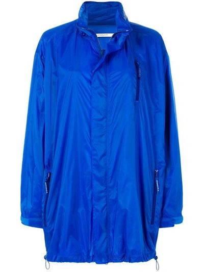 Givenchy Long Line Oversized Coat In Blue