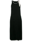 Red Valentino Pleated Dress In Black