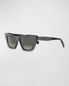 Celine Crystal Embellished Acetate Cat-eye Sunglasses In Shiny Black