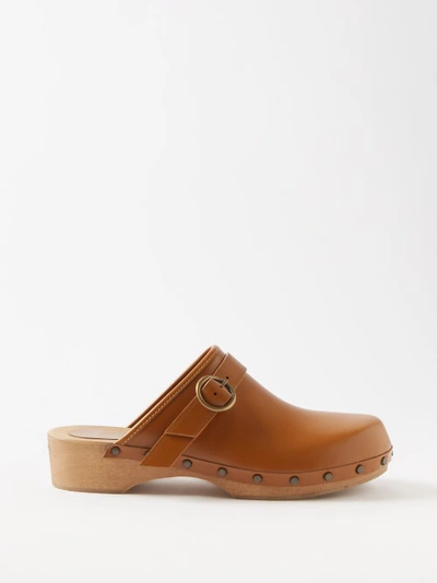 Isabel Marant Thalie Buckled Leather Clogs In Brown