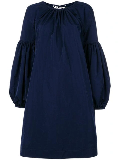 Calvin Klein Bell-sleeved Dress In Blue